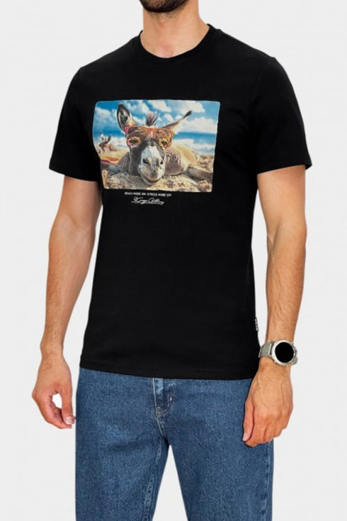 Ανδρικό T-Shirt 3Guys Dunkey Μαύρο